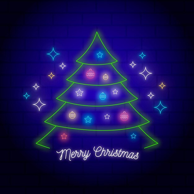 Árbol de navidad de neón