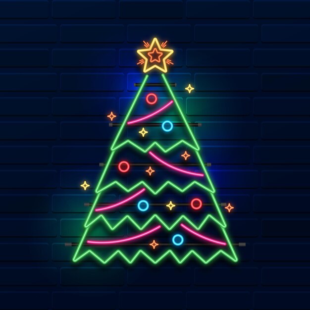 Árbol de navidad de neón
