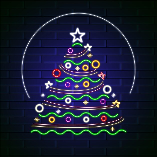 Árbol de navidad de neón