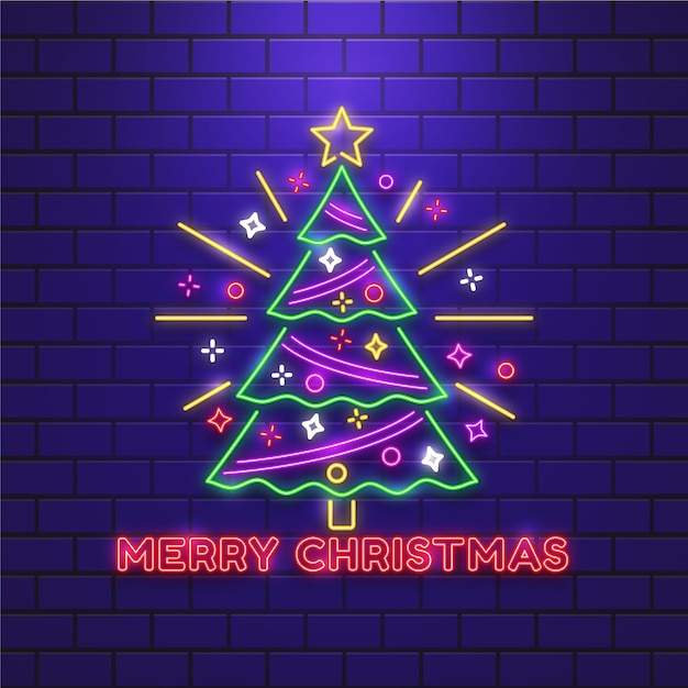 Árbol de navidad de neón