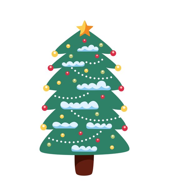 árbol de Navidad con nieve