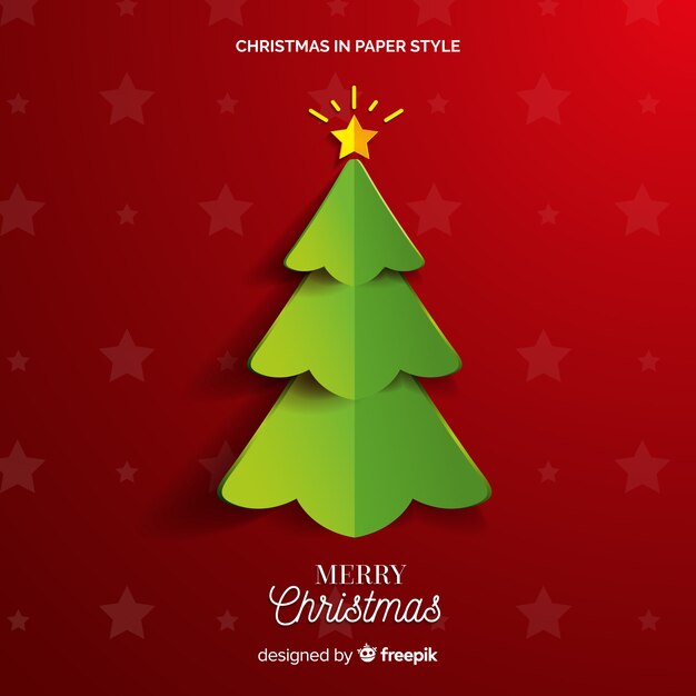 Árbol de Navidad en papel estilo fondo