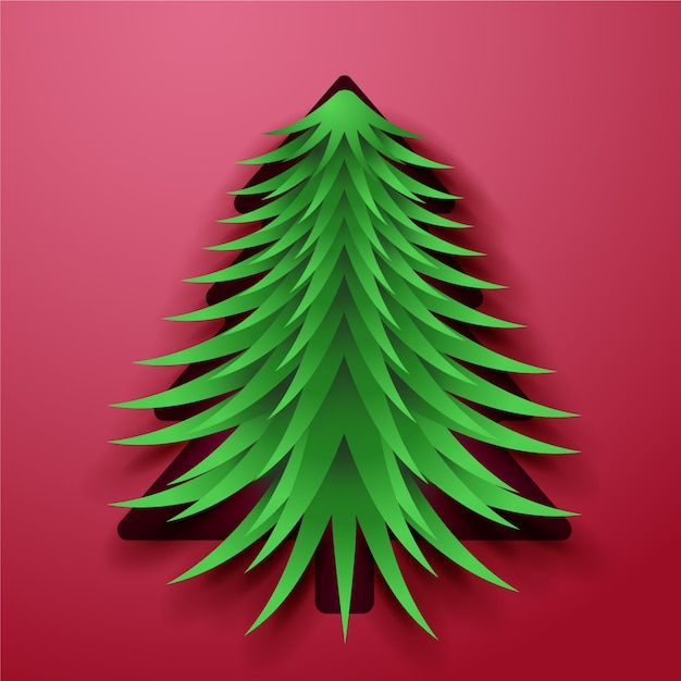 Vector gratuito Árbol de navidad en papel