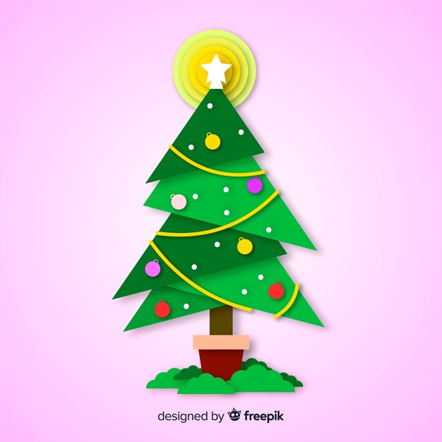 árbol navidad plano colorido