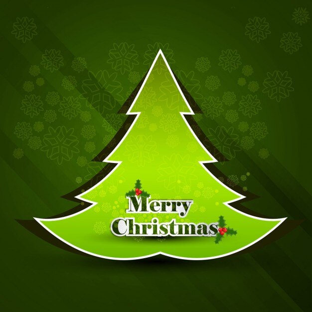 Árbol de Navidad sobre fondo verde