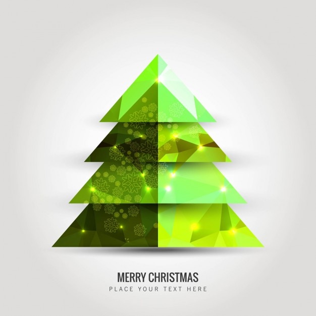 Vector gratuito árbol de navidad verde brillante
