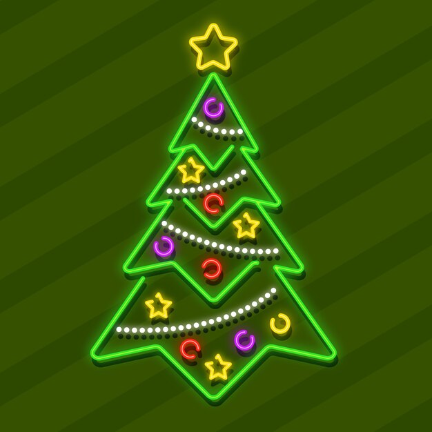 Árbol navideño de neón