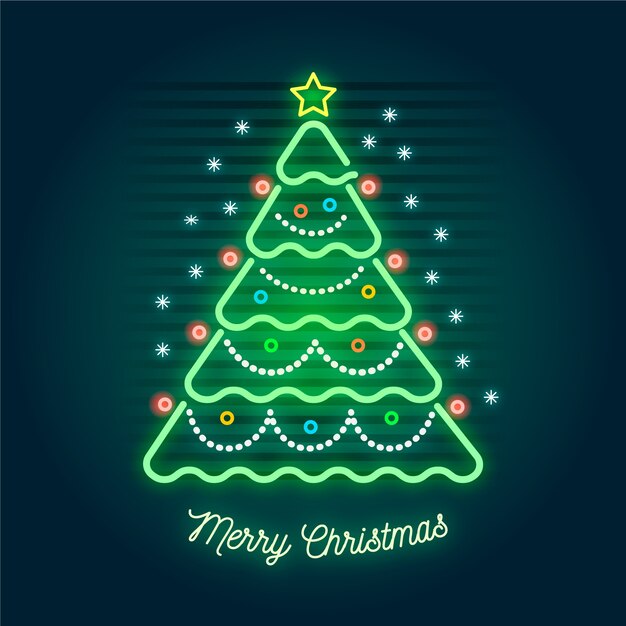 Árbol navideño de neón