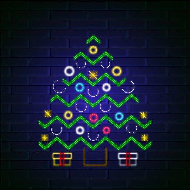 Árbol navideño de neón