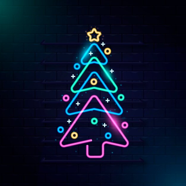 Árbol navideño de neón