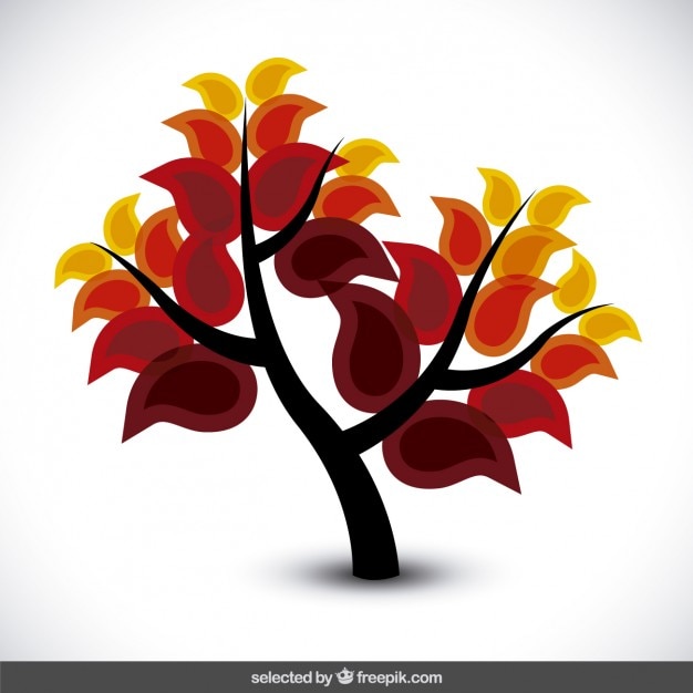 Vector gratuito Árbol de otoño aislado