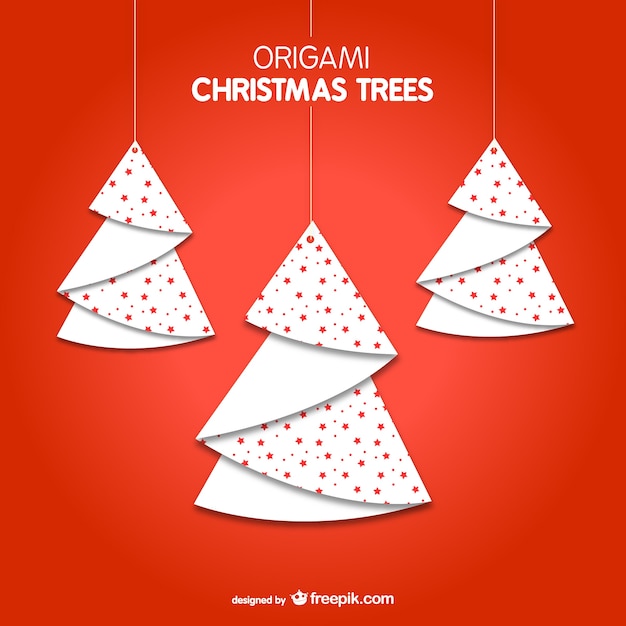Vector gratuito Árboles de navidad estilo origami