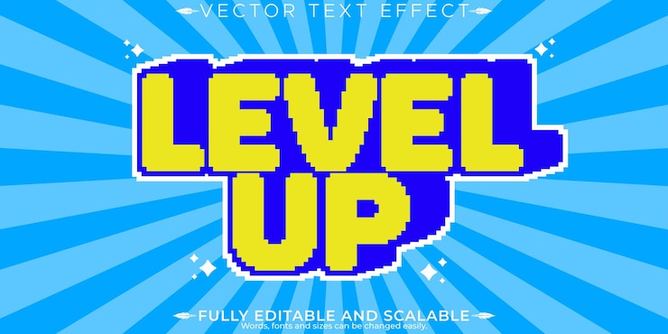 Vector gratuito arcade efecto de texto editable píxel editable y estilo de texto retro