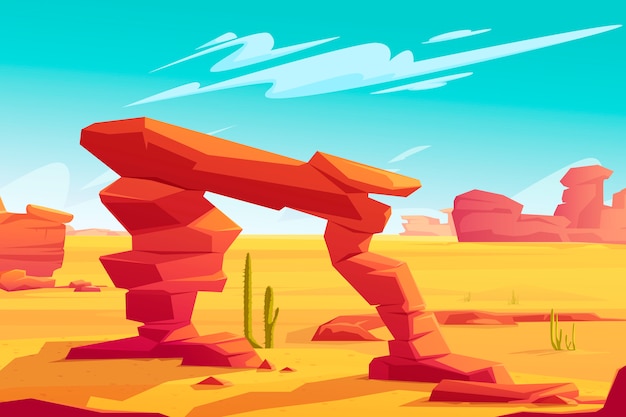 Vector gratuito arco del desierto en la ilustración del paisaje natural