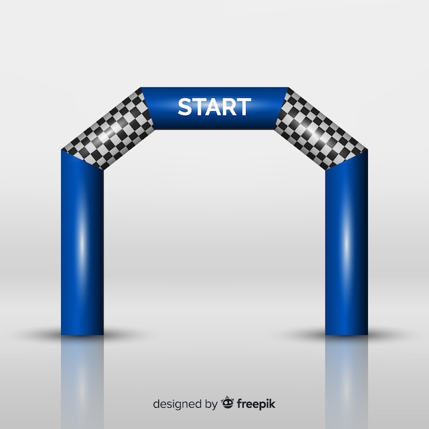 Arco inflable de línea de salida con diseño realista