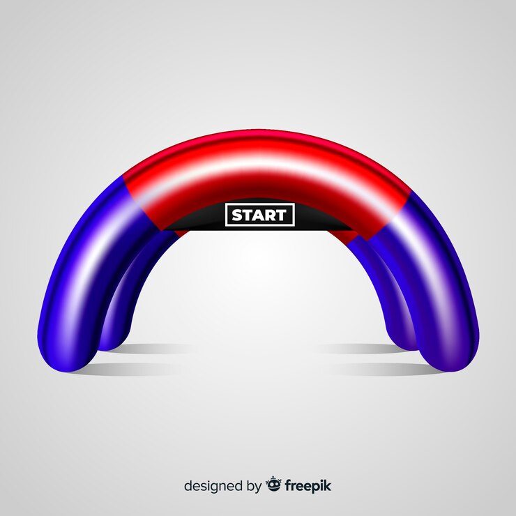 Vector gratuito arco inflable de línea de salida con diseño realista