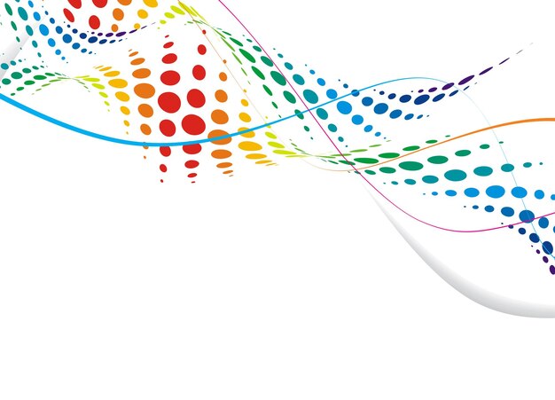 Arco iris abstracto onda semitono línea fondo vector illustrationxA