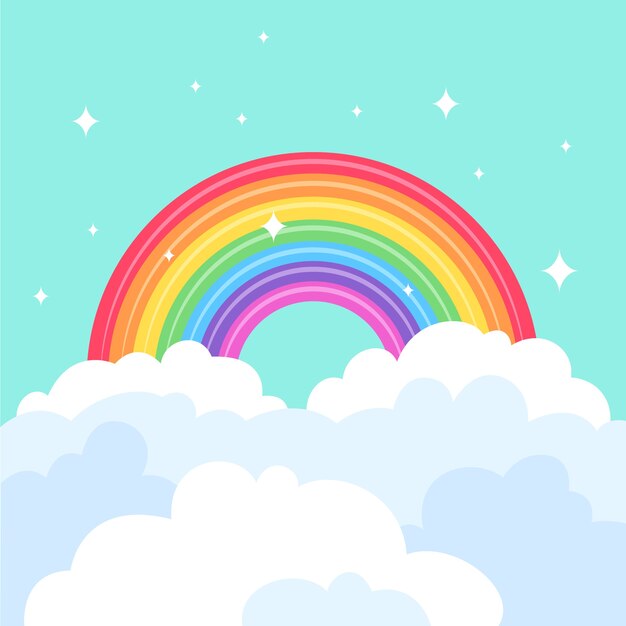 Arco iris colorido diseño plano