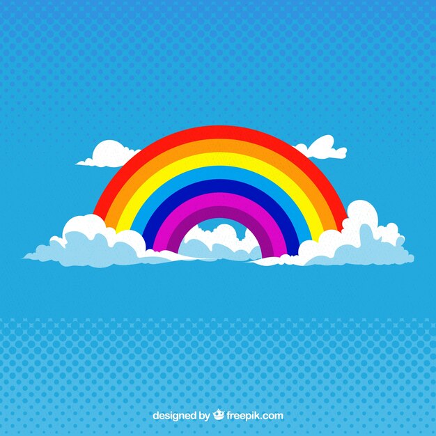 Arco iris colorido en las nubes fondo abstracto
