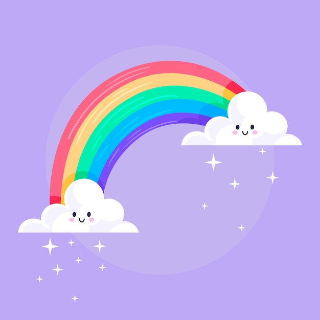 Arco iris de diseño plano