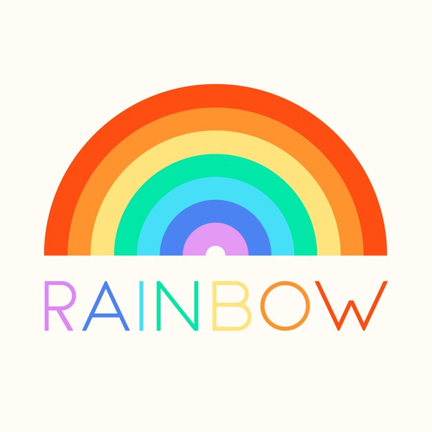Arco iris de diseño plano