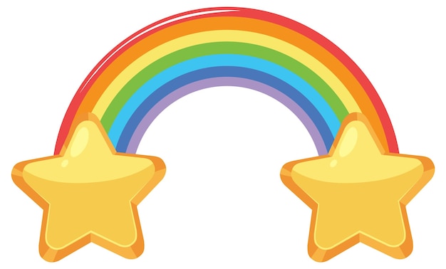 El arco iris con estrellas doradas
