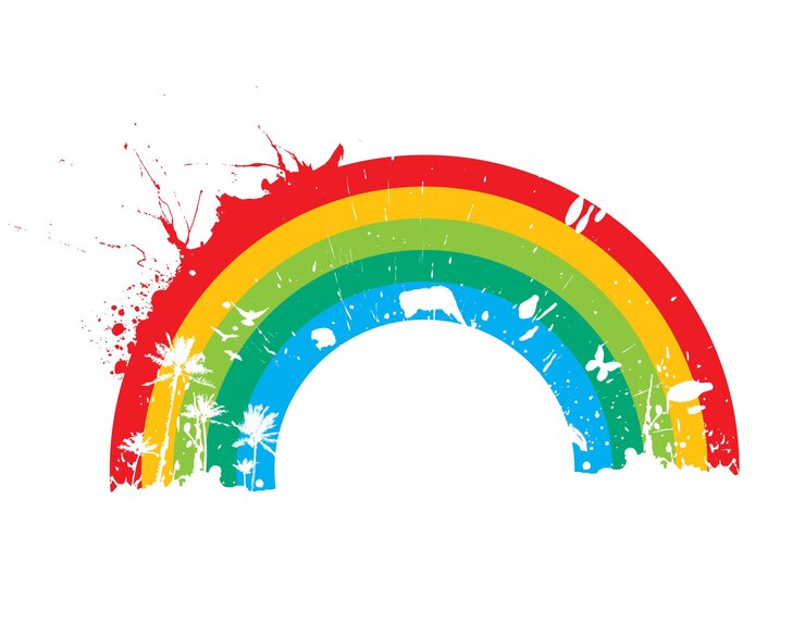 Vector gratuito arco iris multicolor banner diseño ilustración vectorial