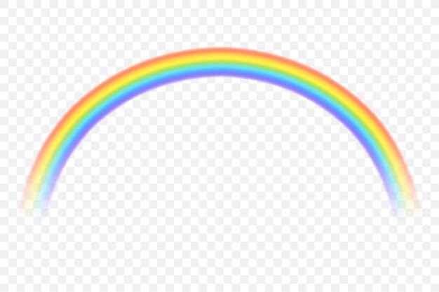 Arco iris realista sobre fondo transparente