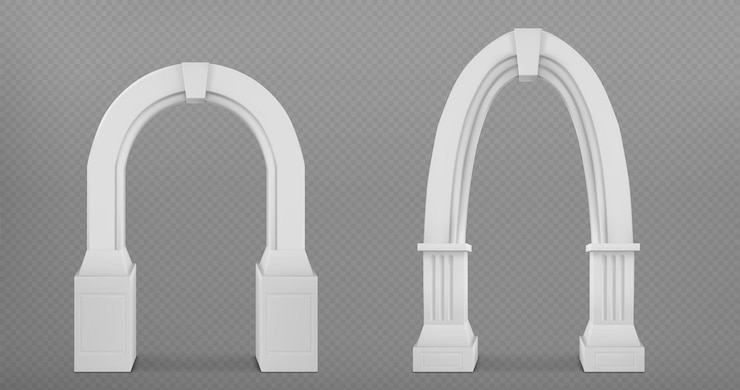 Vector gratuito arco romano antiguo con ornamentos decorativos