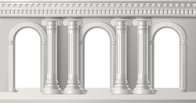 Arco romano con pilares arquitectura del palacio griego
