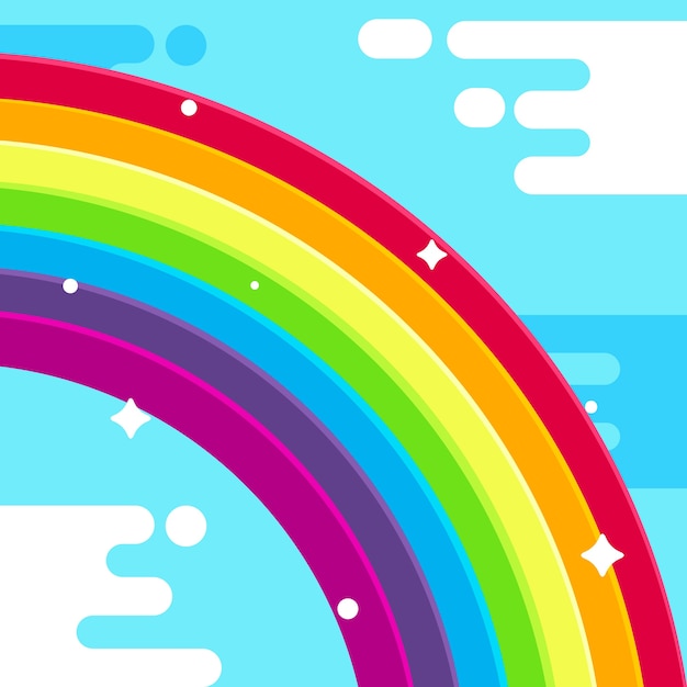 Vector gratuito arcoiris en diseño plano