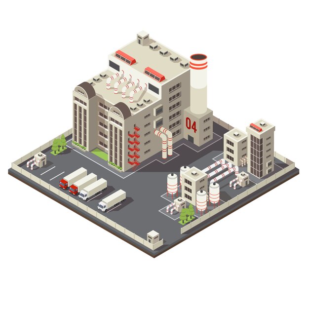 Área industrial de la fábrica isométrica