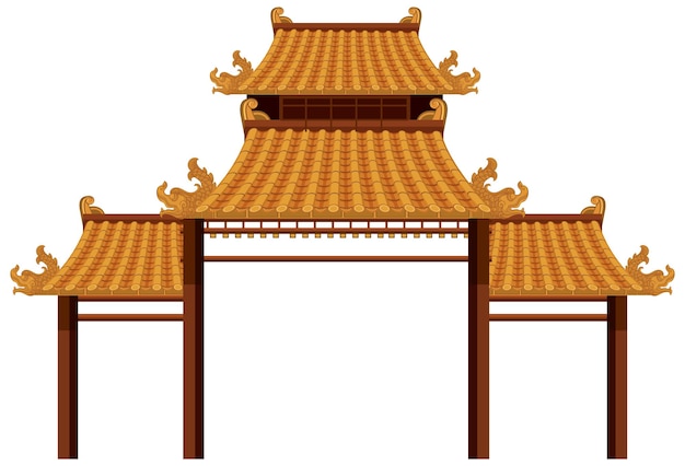 Vector gratuito arquitecturas tradicionales chinas sobre fondo blanco.