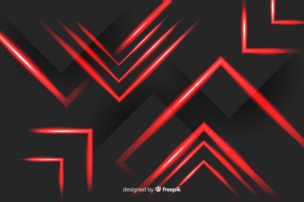 Arreglado luces de rectángulo rojo sobre fondo negro