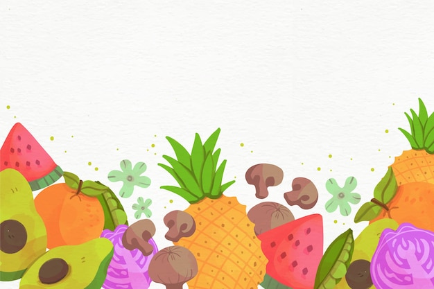 Vector gratuito arreglo de frutas y verduras