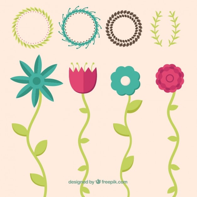 Vector gratuito arreglos florales