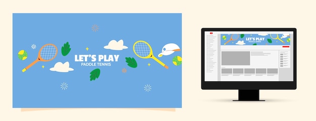 Vector gratuito arte del canal de paddle tennis en youtube