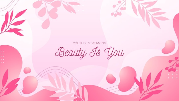 Vector gratuito arte del canal de youtube de belleza degradado