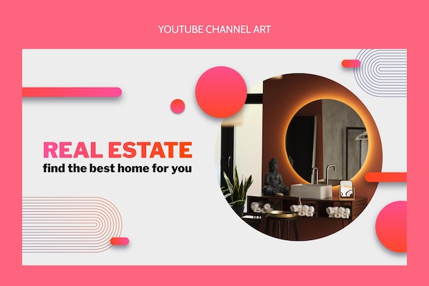 Arte del canal de youtube de bienes raíces degradados