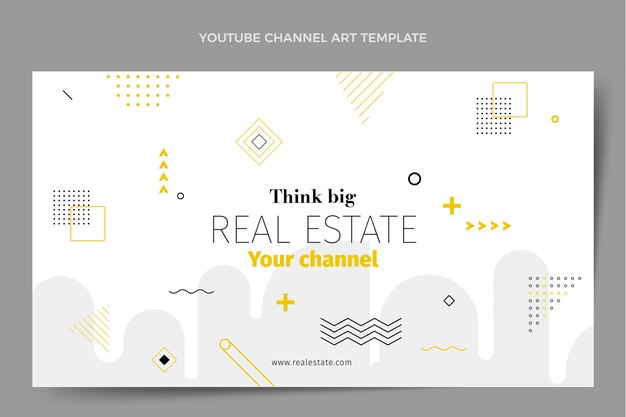 Vector gratuito arte del canal de youtube de bienes raíces geométricos abstractos planos