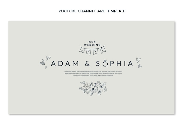 Arte del canal de youtube de boda dibujado a mano