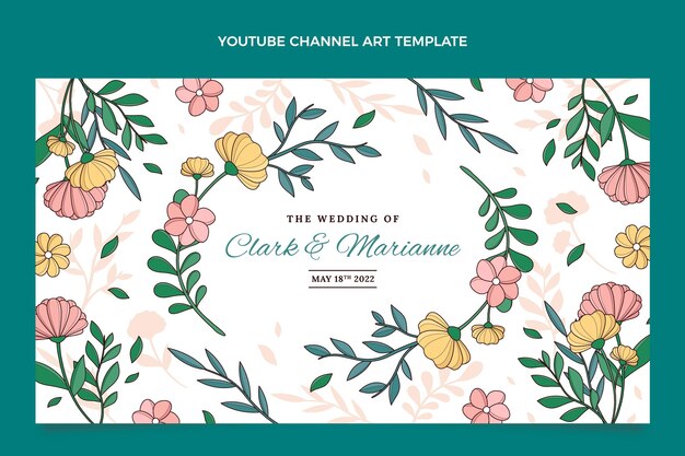 Arte del canal de youtube de boda dibujado a mano