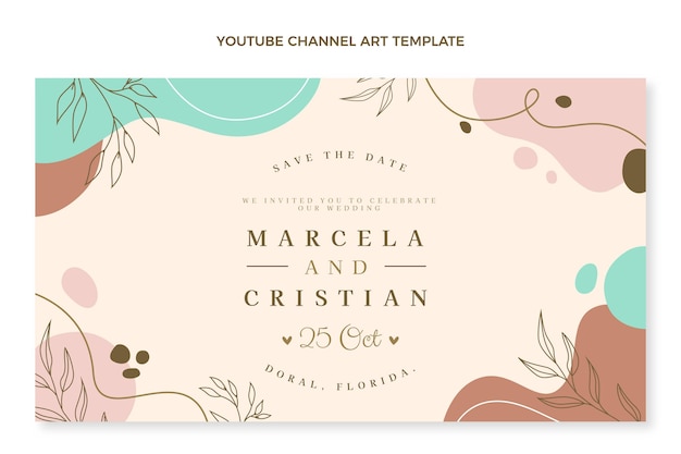 Arte del canal de youtube de boda dibujado a mano