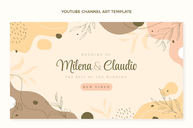 Arte del canal de youtube de boda dibujado a mano