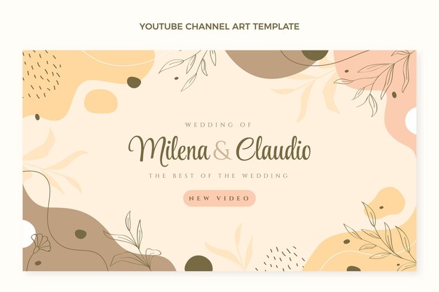 Arte del canal de youtube de boda dibujado a mano