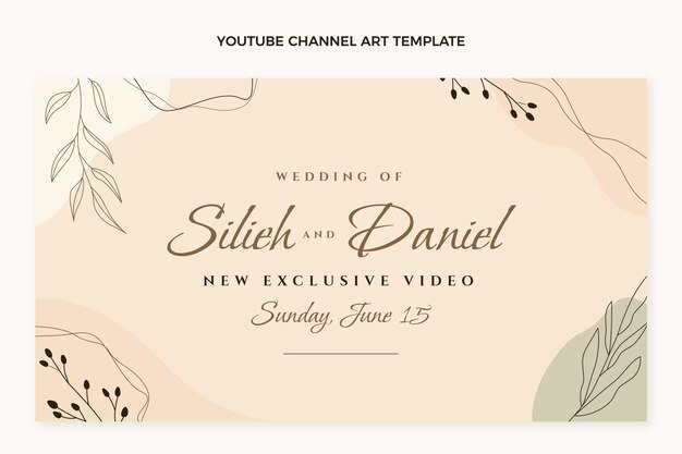 Arte del canal de youtube de boda dibujado a mano