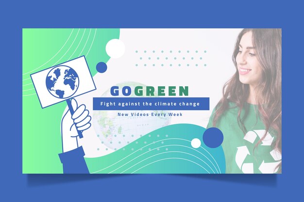 Arte del canal de youtube del cambio climático degradado