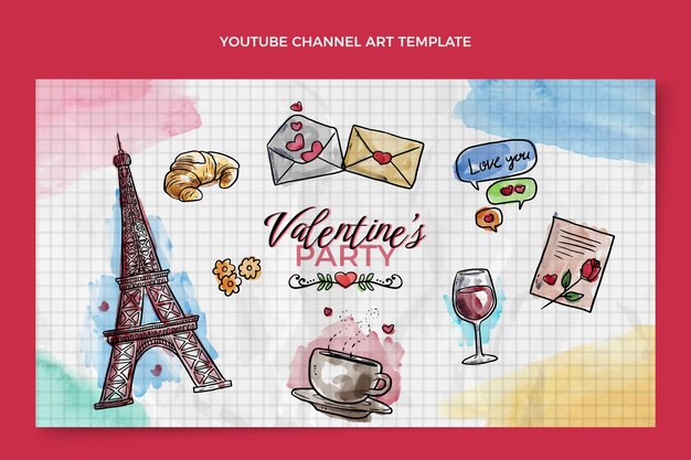 Arte del canal de youtube de carnaval de acuarela
