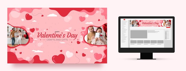 Arte del canal de youtube de celebración del día de san valentín