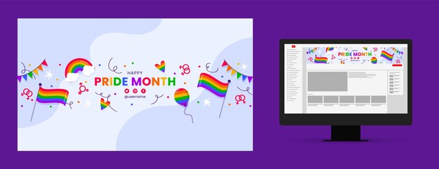 Arte del canal de Youtube para la celebración del mes del orgullo